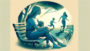 Mujer visualizándose como madre
